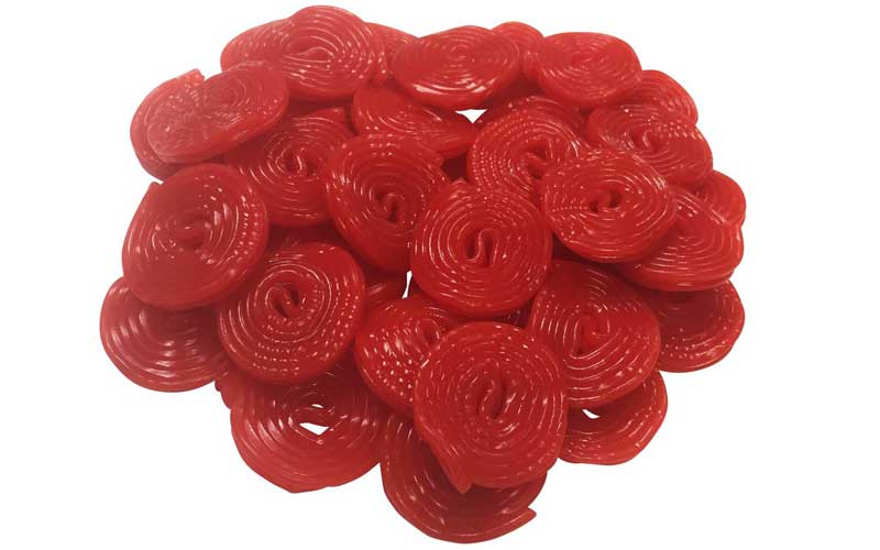 Vasilow's Strawberry Licorice Wheels Imported from Germany